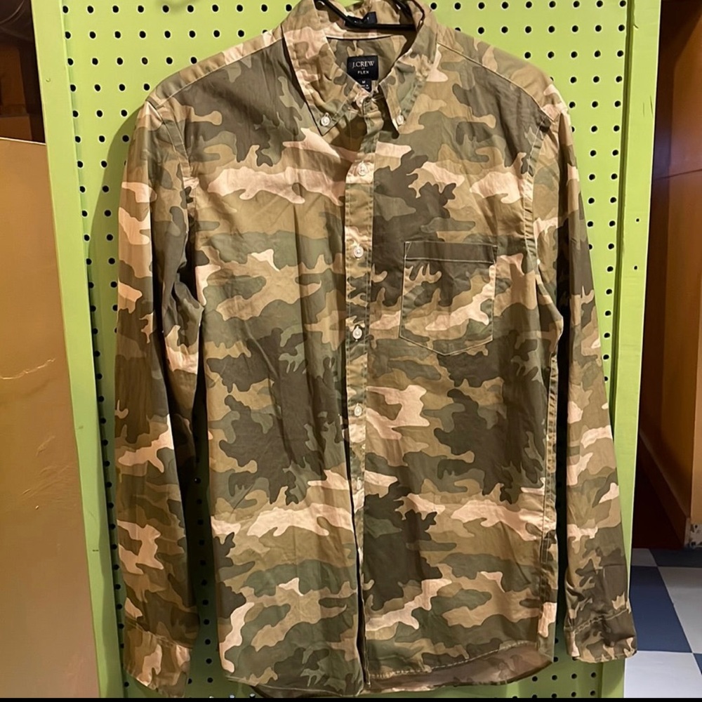 J Crew Camo Printed Button Down